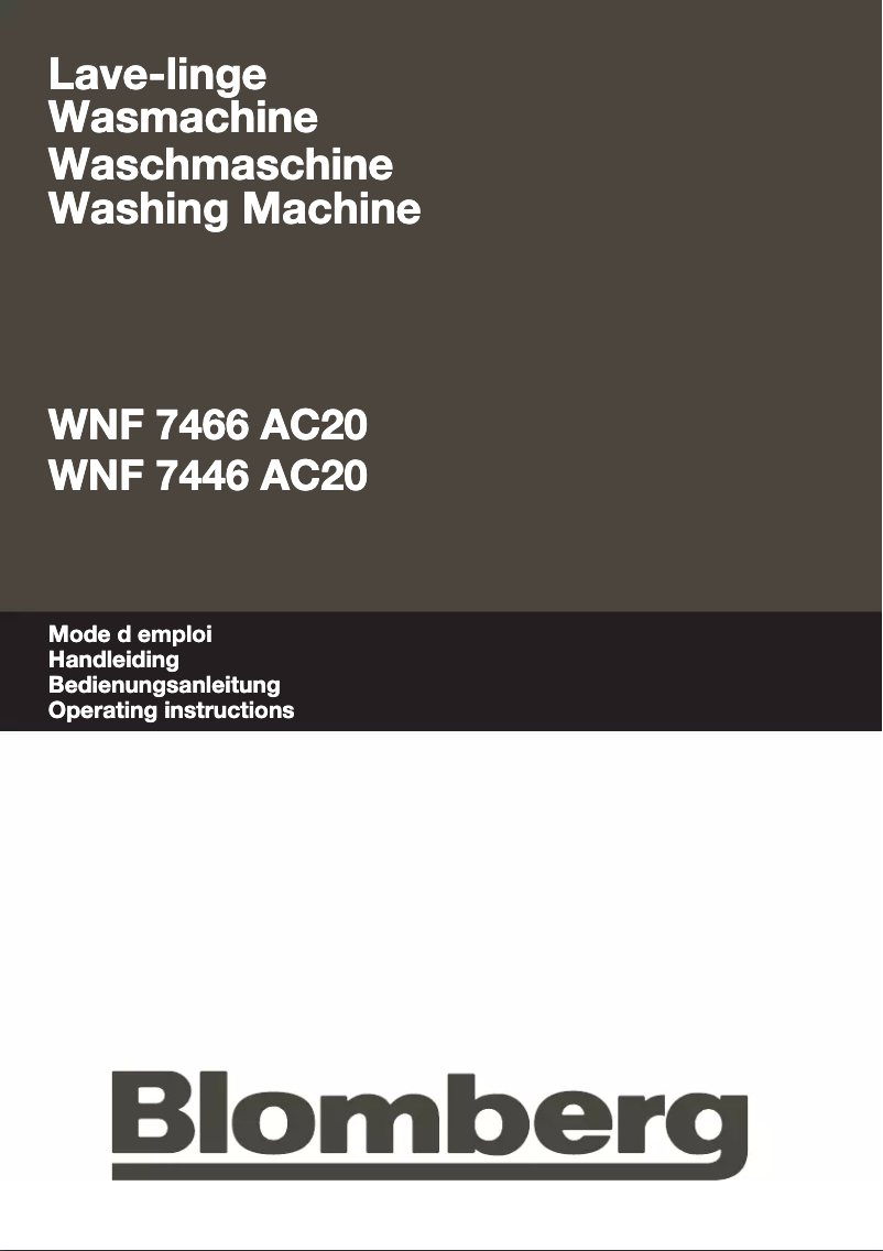 First page image of the manual for WNF 7466