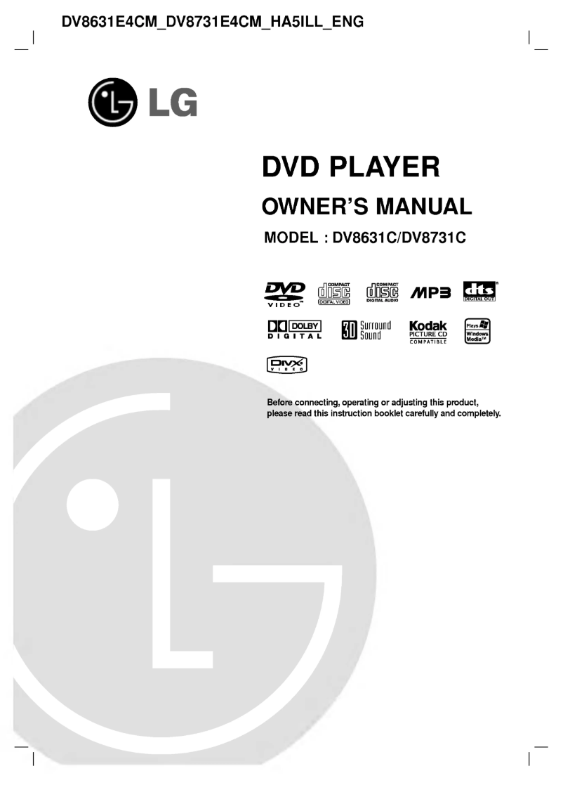 First page image of the manual for DV8731C