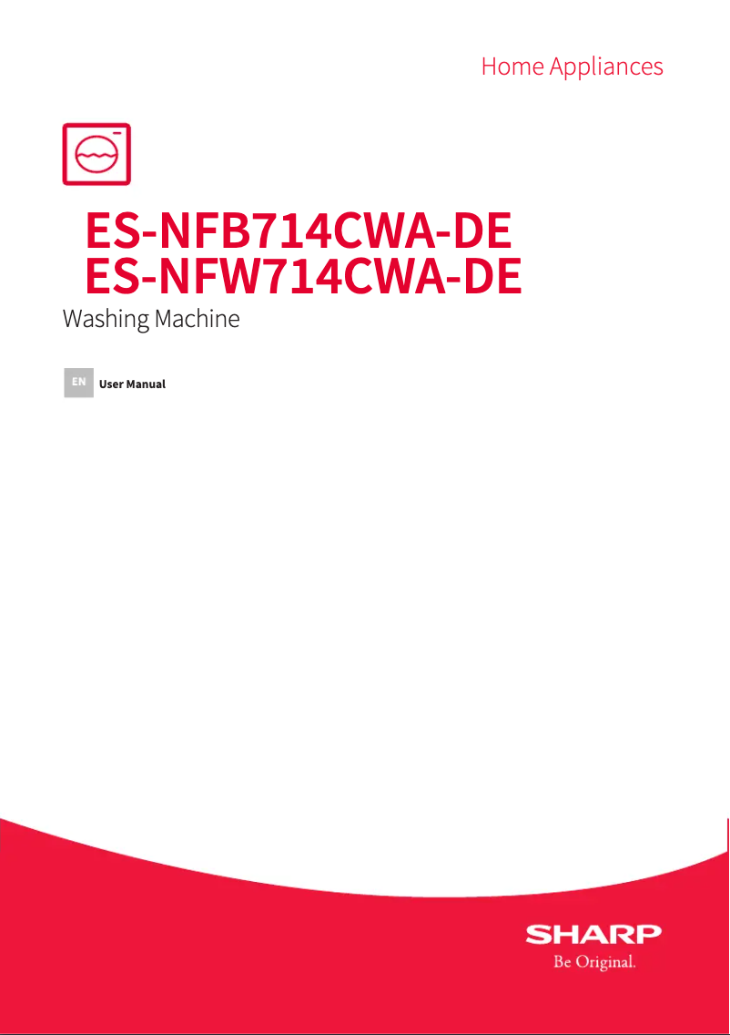 Page 1 of the manual User Manual Sharp ES-NFW714CWA-DE