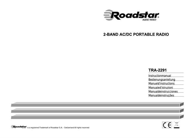 Page 1 of the manual User Manual Roadstar TRA-2291