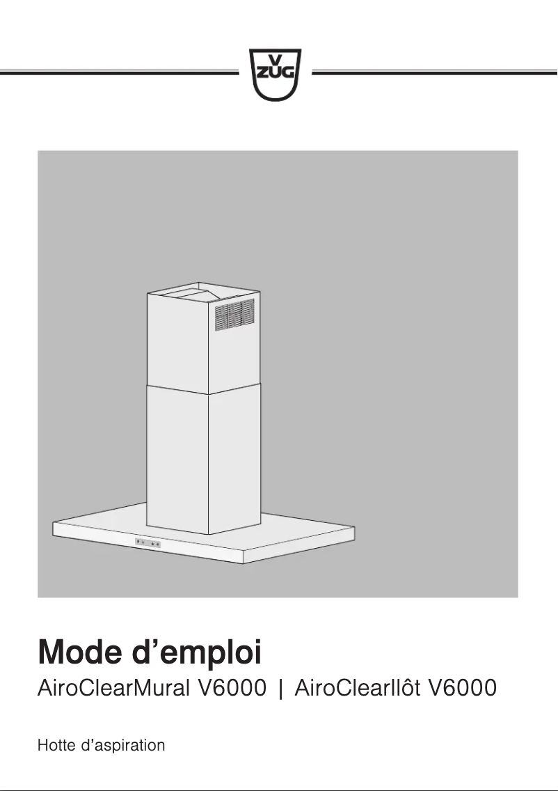 First page image of the manual for AiroClearParete V6000