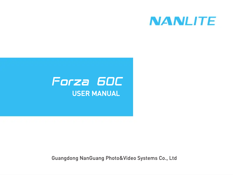 First page image of the manual for Forza 60C