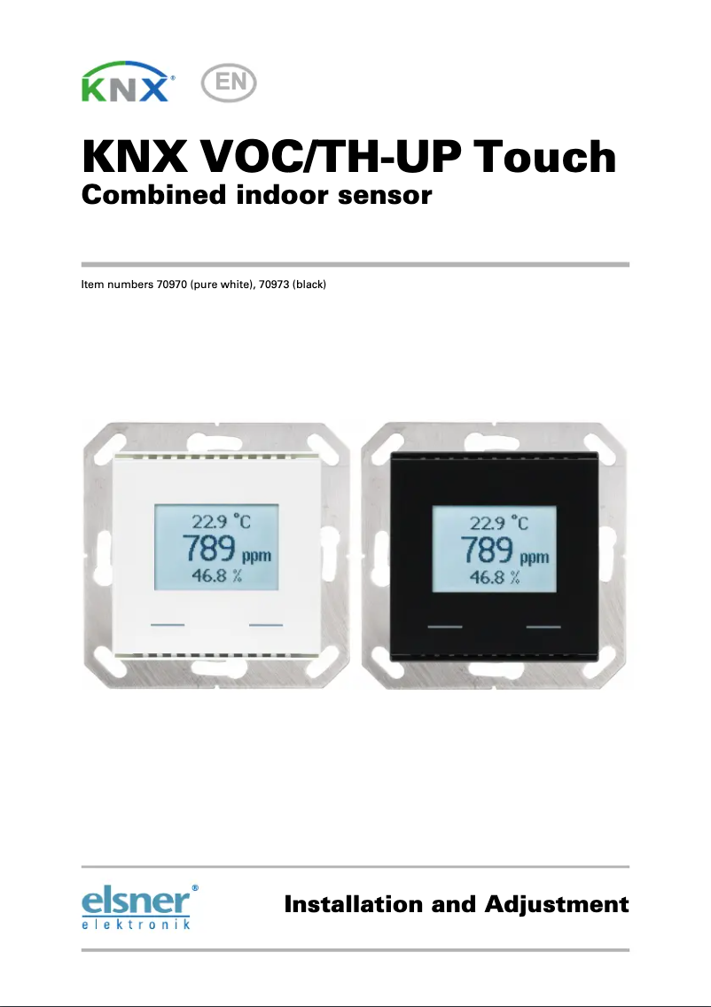 First page image of the manual for KNX VOC/TH-UP Touch