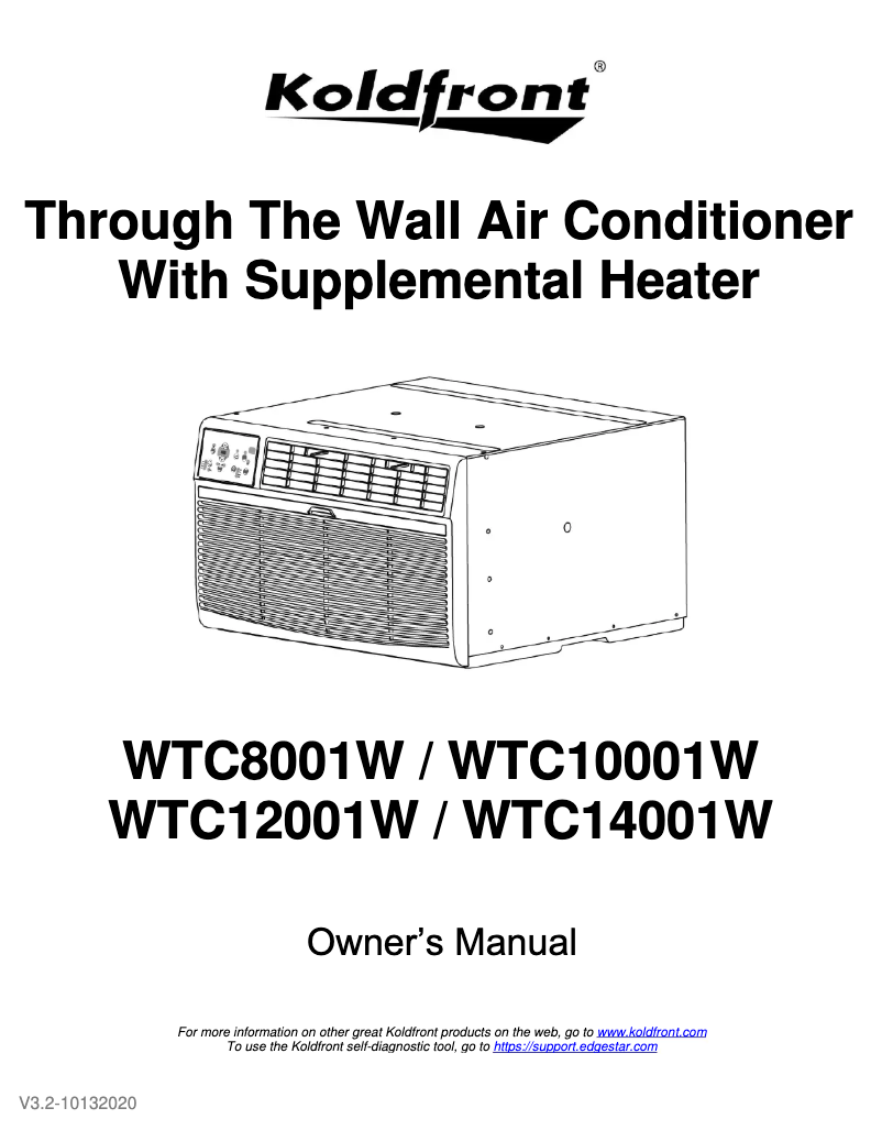 Page 1 of the manual User Manual Koldfront WTC10001W