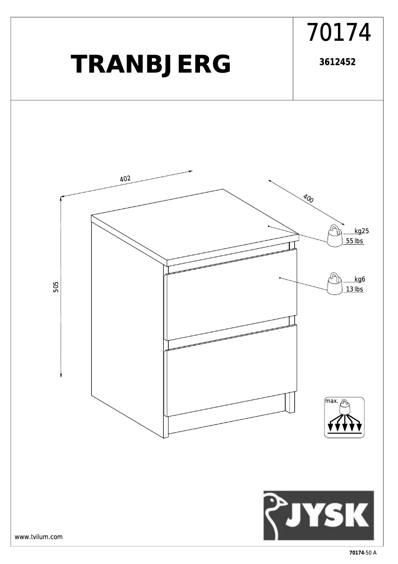 First page image of the manual for Tranbjerg