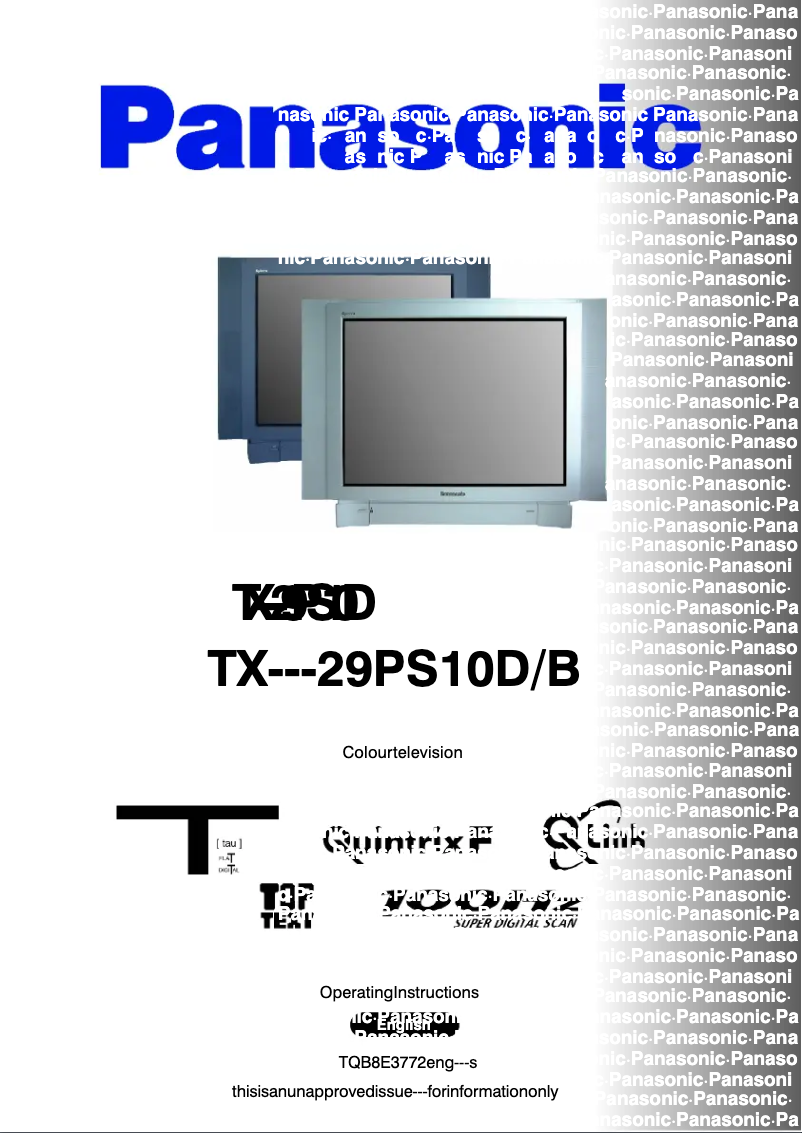 First page image of the manual for TX-29PS10DB
