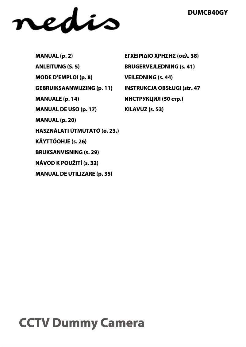 First page image of the manual for DUMCB40GY