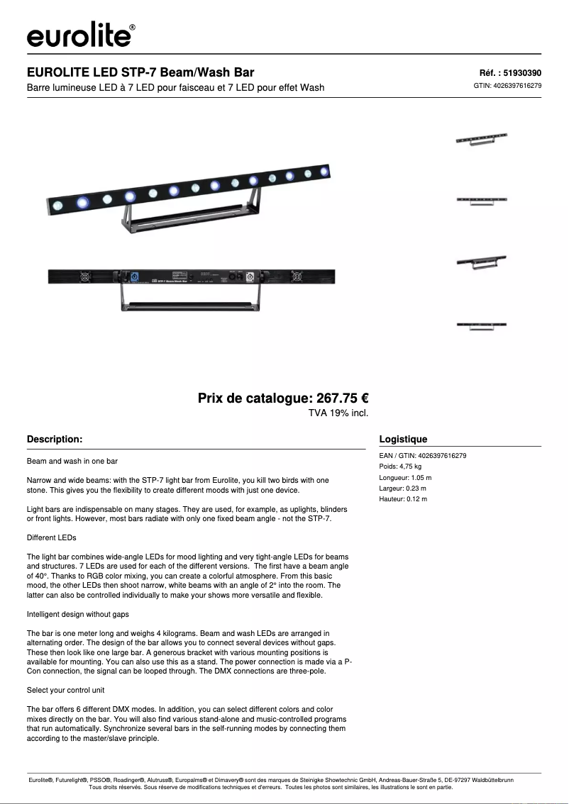 First page image of the manual for LED STP-7