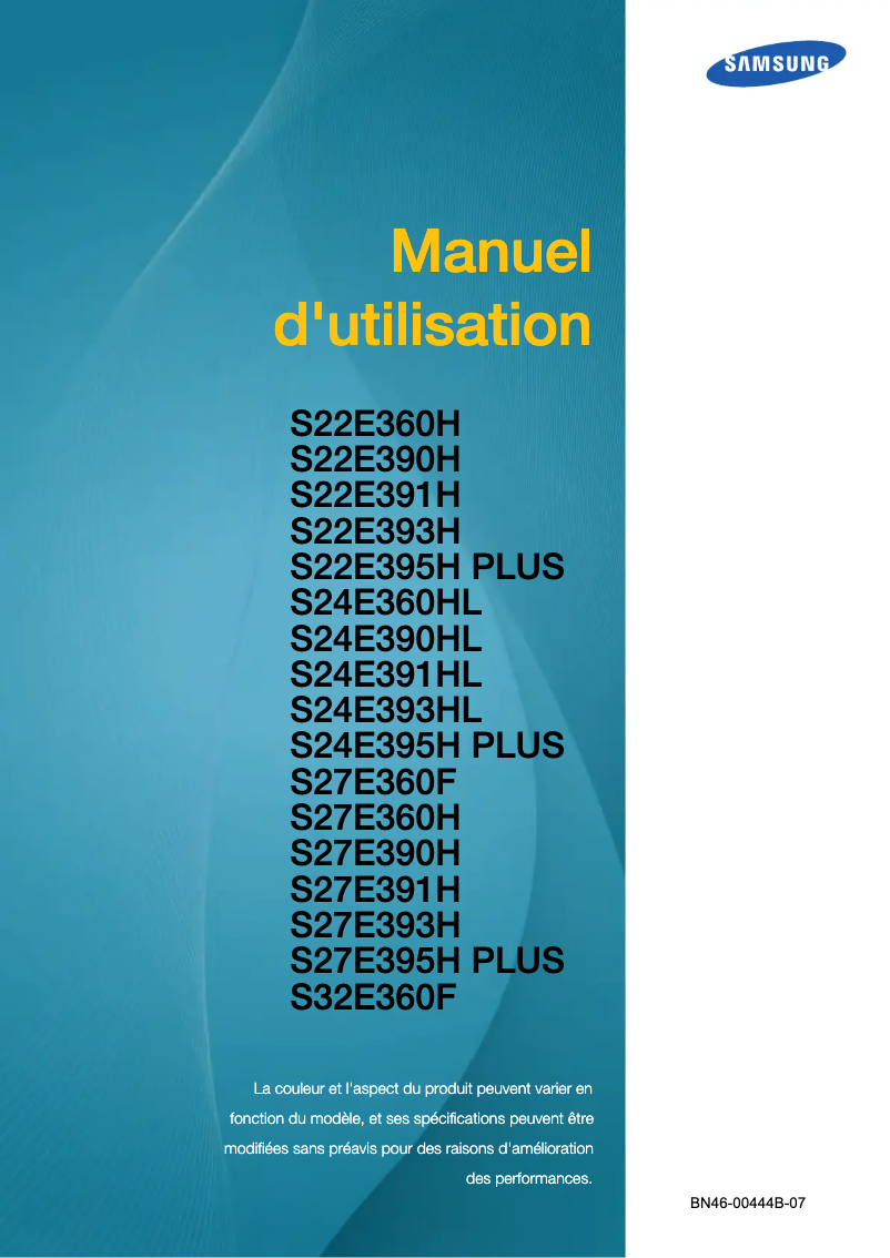 Page 1 of the manual User Manual Samsung S32E360F