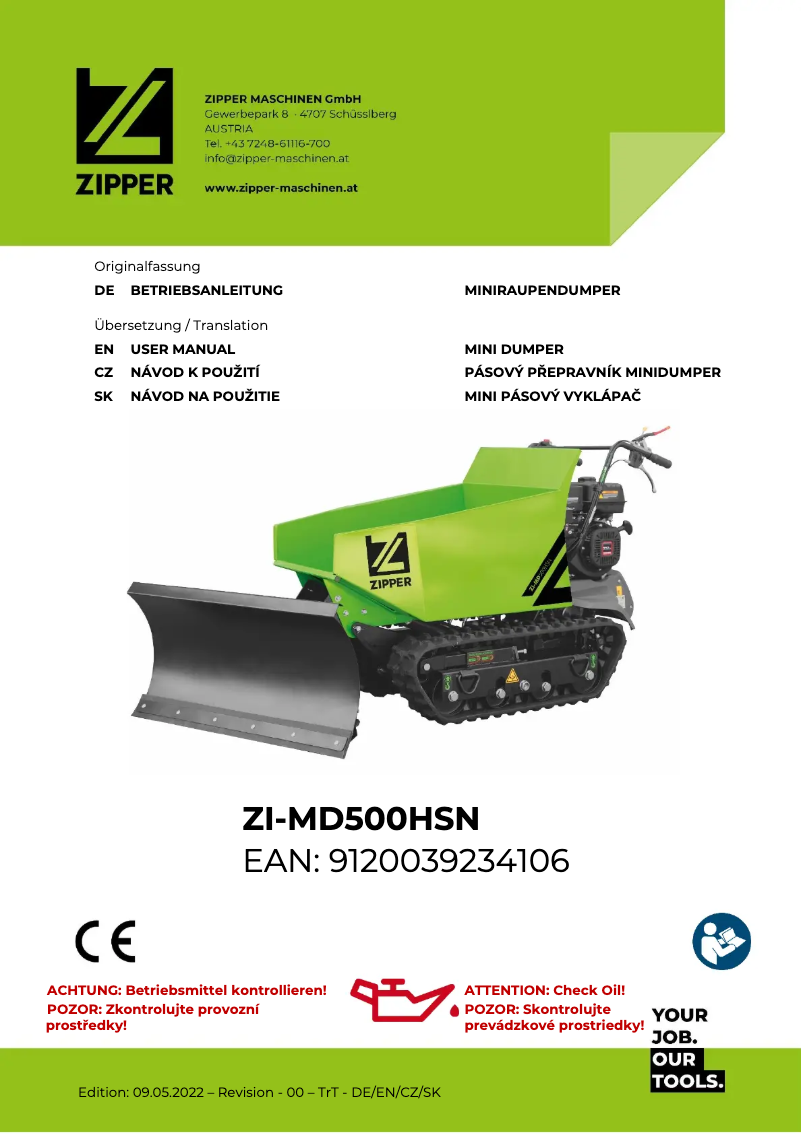 First page image of the manual for ZI-MD500HSN