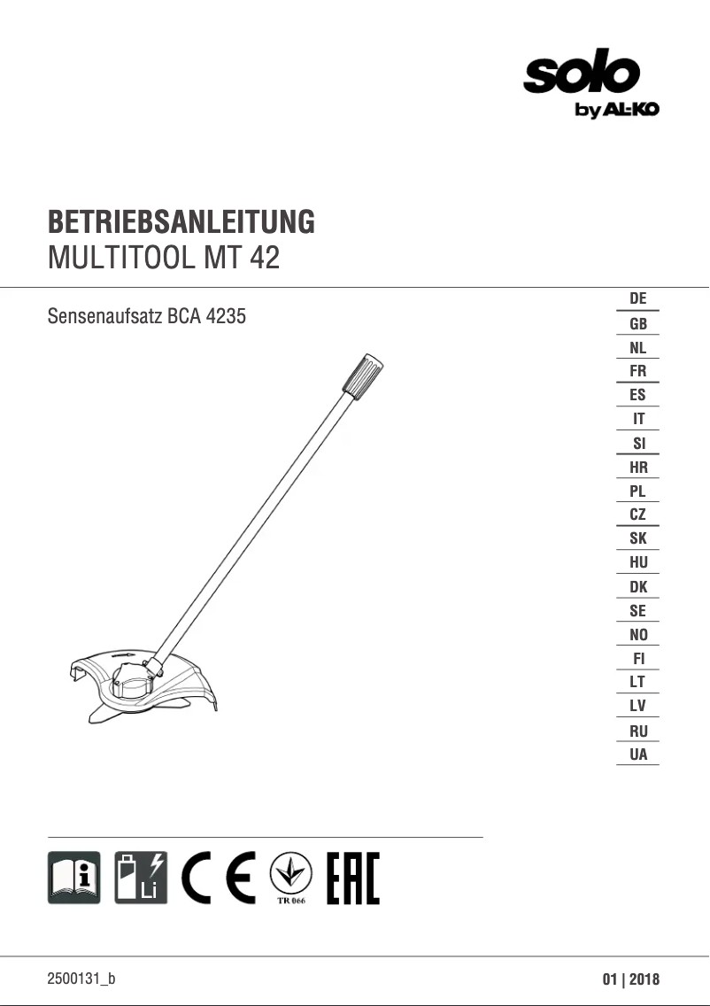Image de la première page du manuel de l'appareil BCA 4235