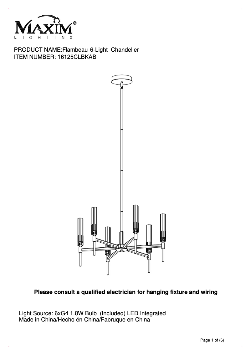 First page image of the manual for Flambeau 16125CLBKAB