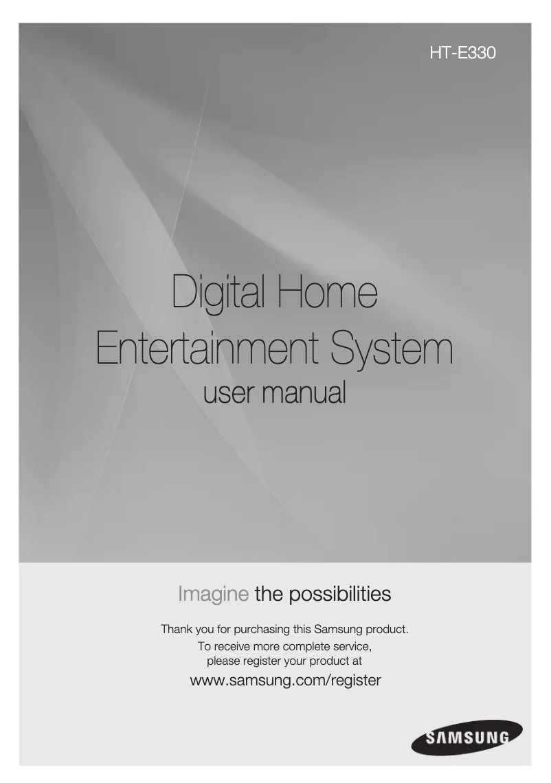 First page image of the manual for HT-E330