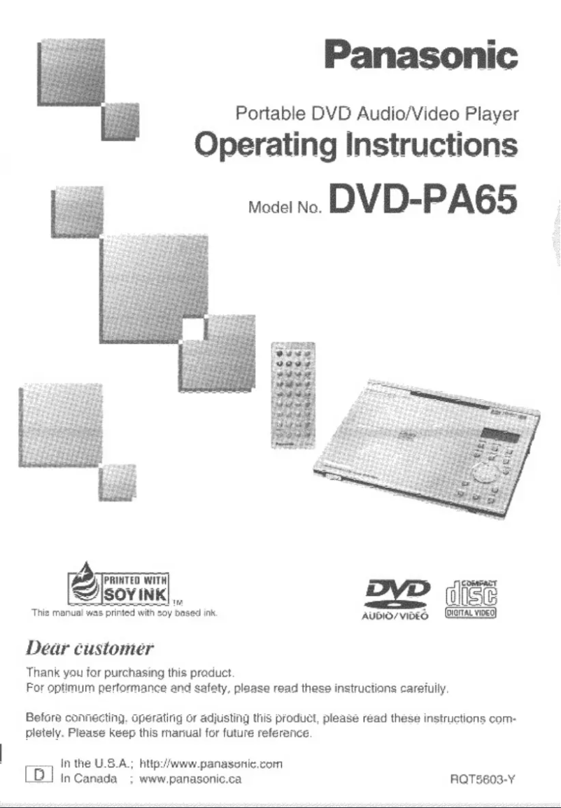 First page image of the manual for DVD-PA65