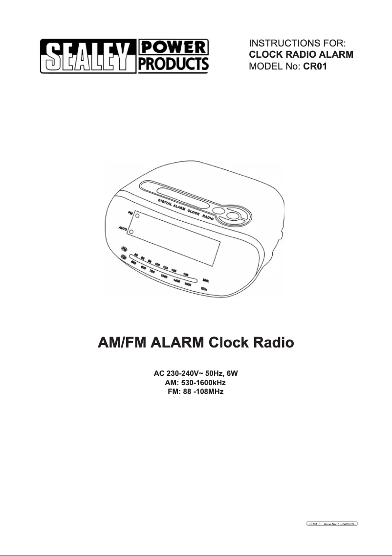 First page image of the manual for CR01