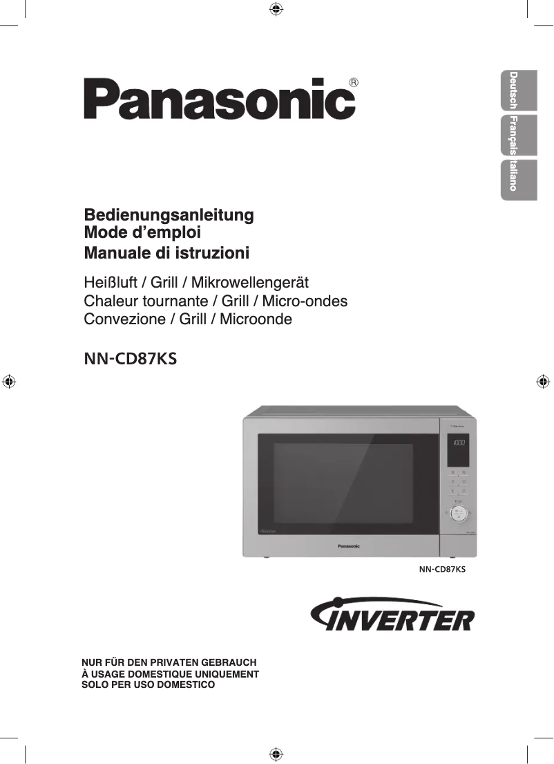 Page 1 of the manual User Manual Panasonic NN-CD87