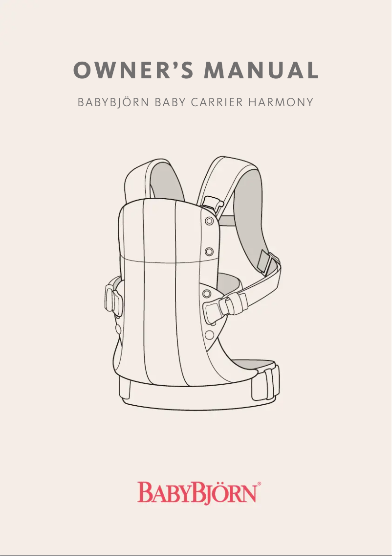 First page image of the manual for Baby Carrier Harmony