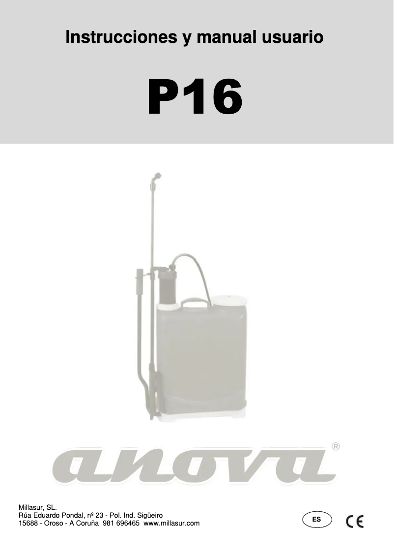 First page image of the manual for P16