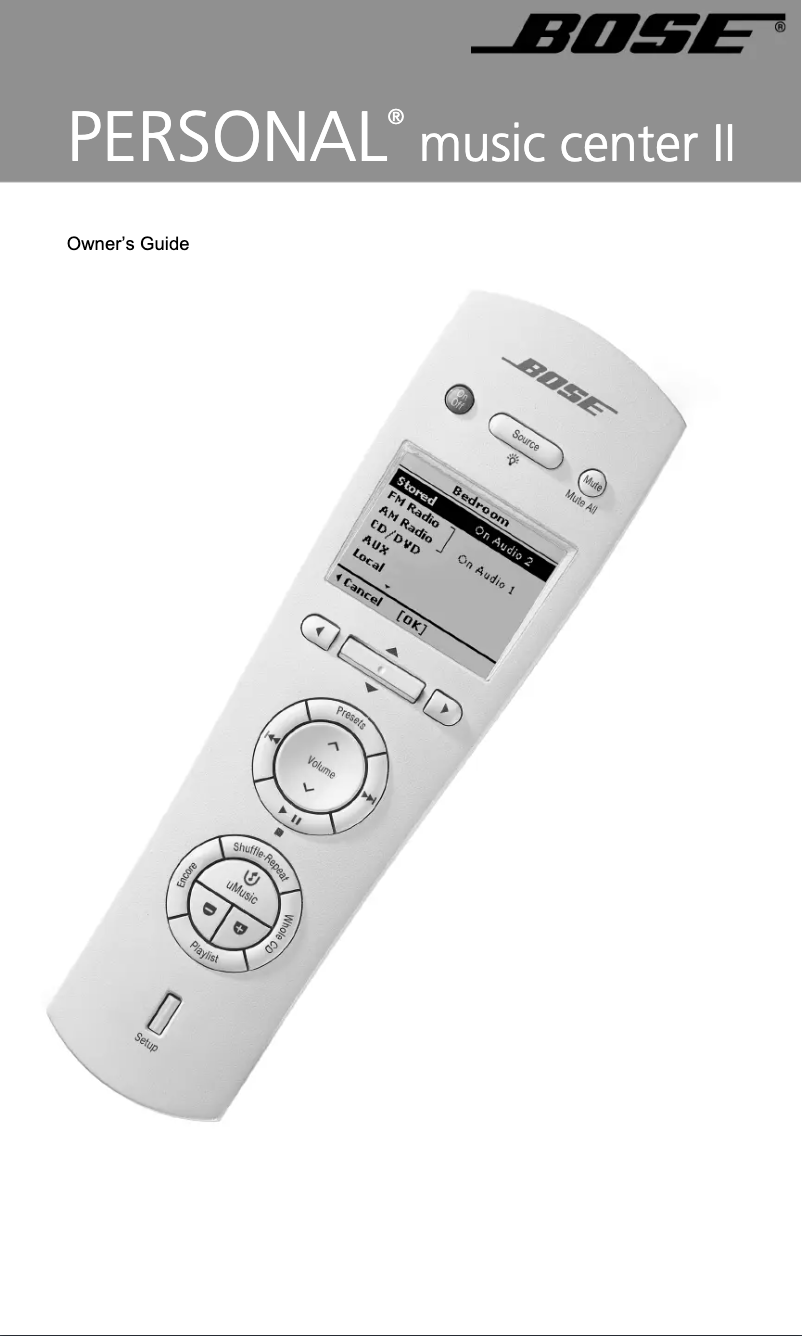 Page 1 of the manual User Manual Bose RC-48S