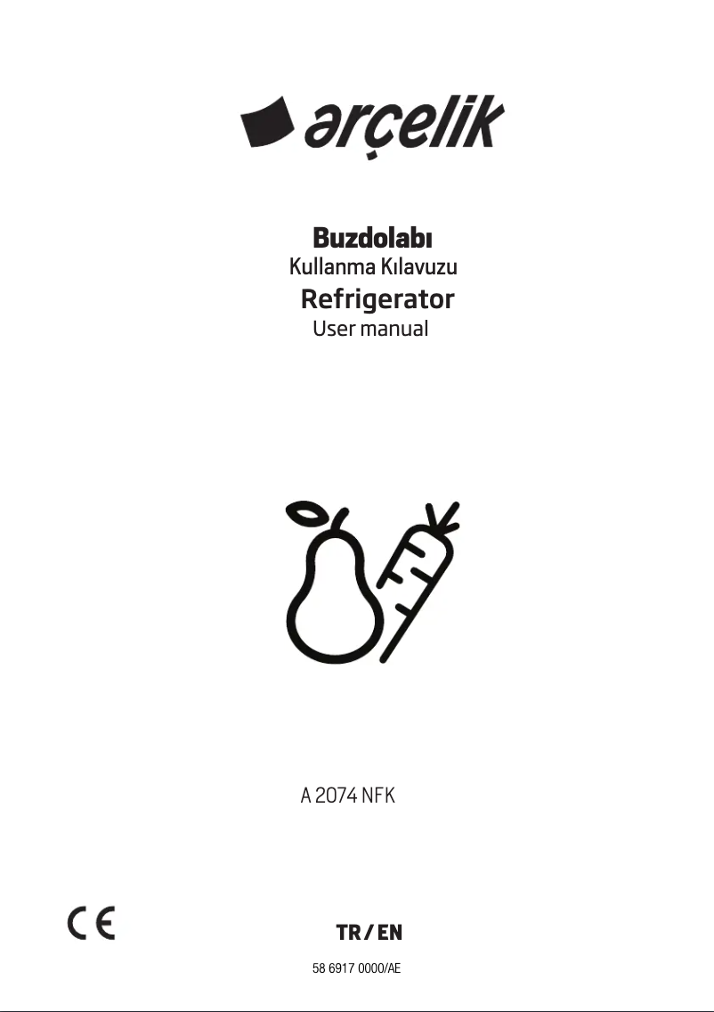 Page 1 of the manual User Manual Arçelik A 2074 NFK
