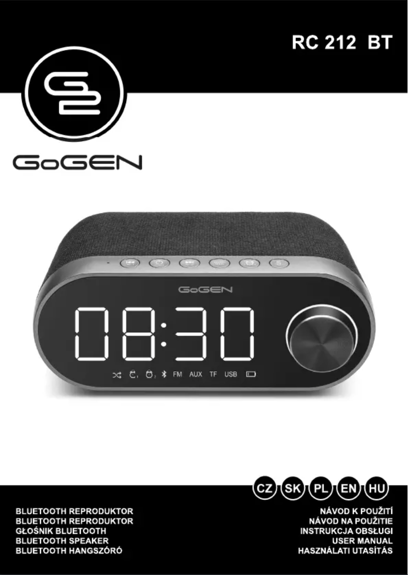Page 1 of the manual User Manual GoGen RC 212 BT