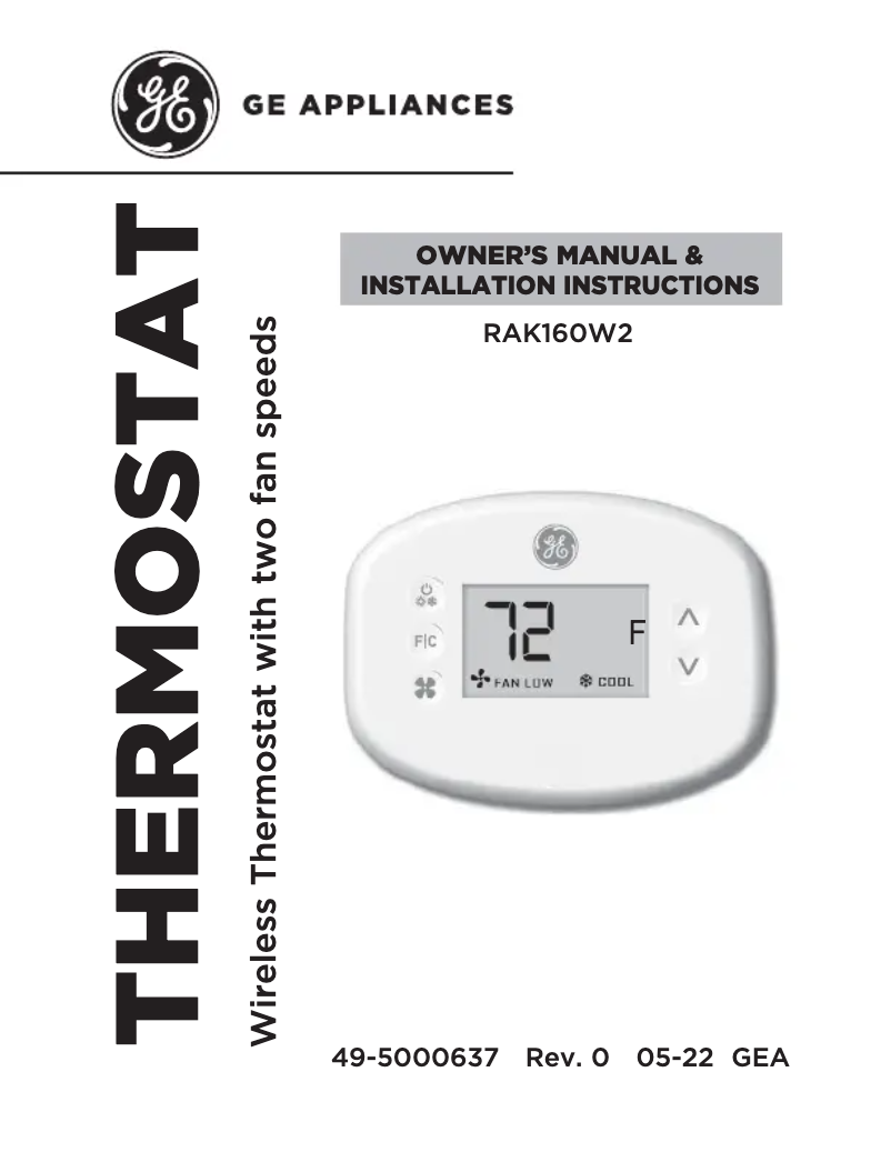 First page image of the manual for RAK160W2