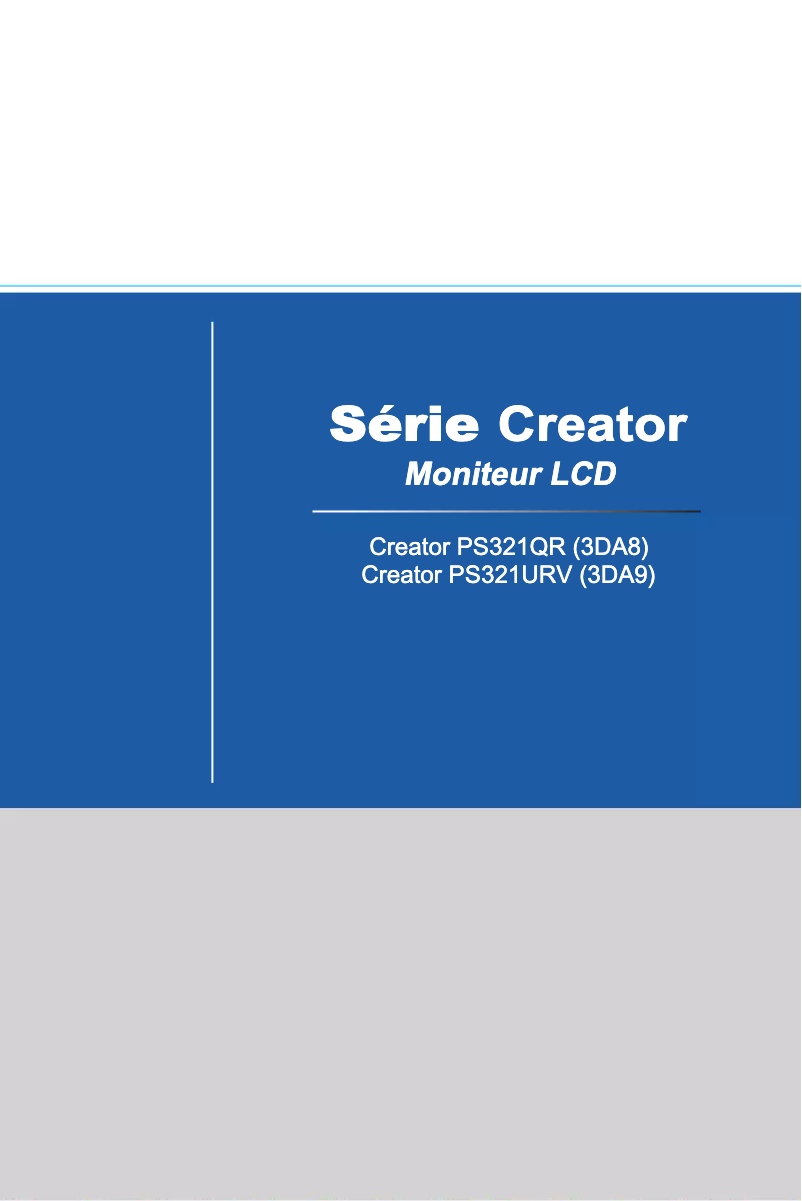 First page image of the manual for Creator PS321URV