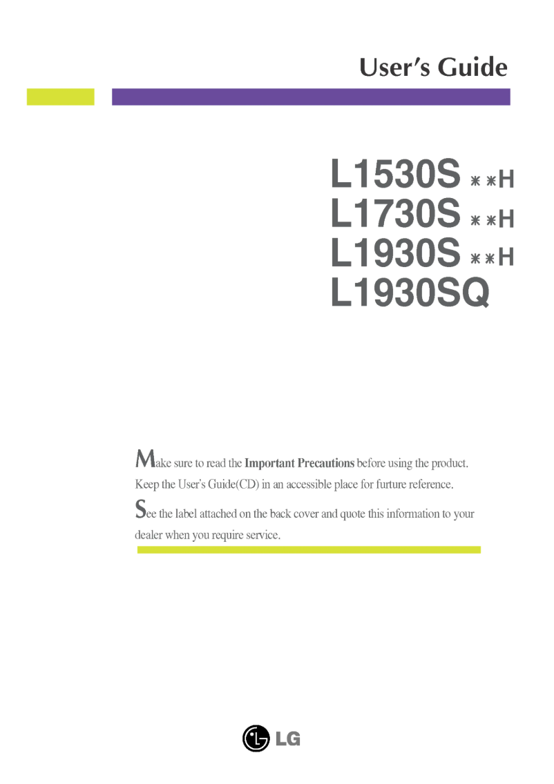 Page 1 of the manual User Manual LG L1531SSNH