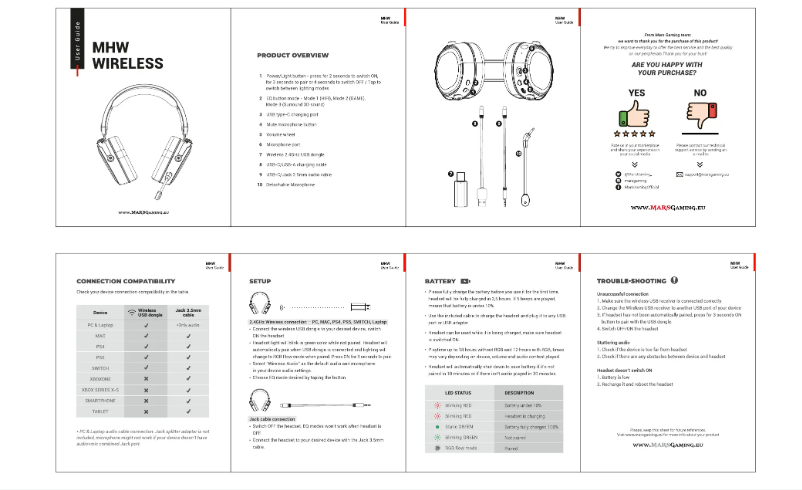 Page 1 of the manual User Manual Mars Gaming MHW