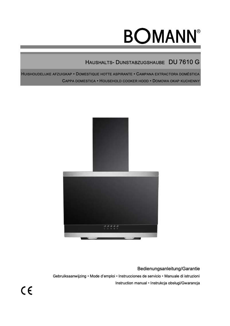 Page 1 of the manual User Manual Bomann DU 7610 G