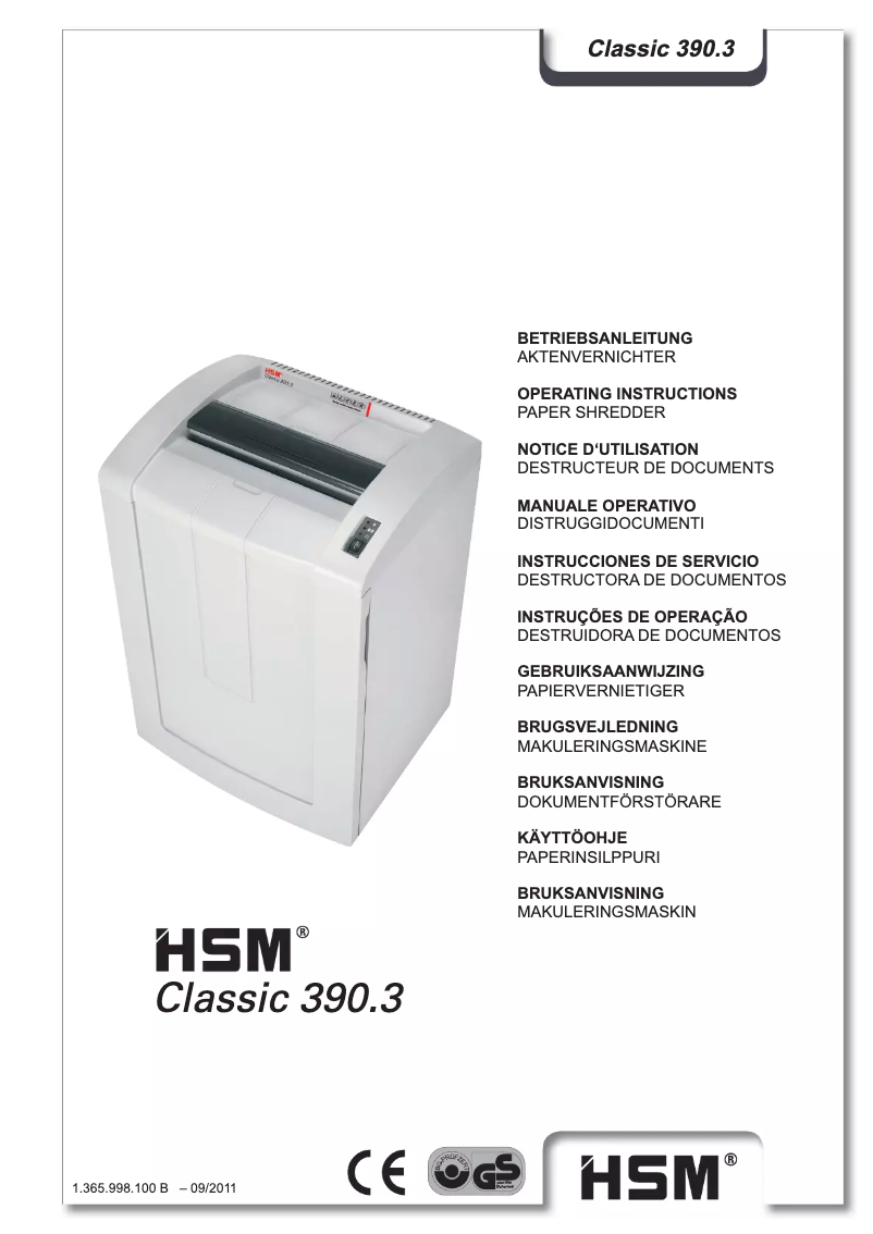 Page 1 of the manual User Manual HSM HSM1369