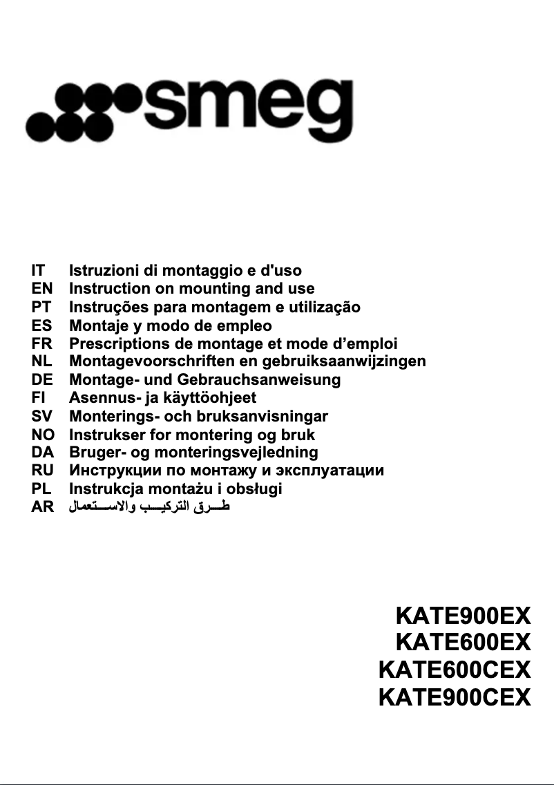 Page 1 of the manual User Manual Smeg KATE600CEX