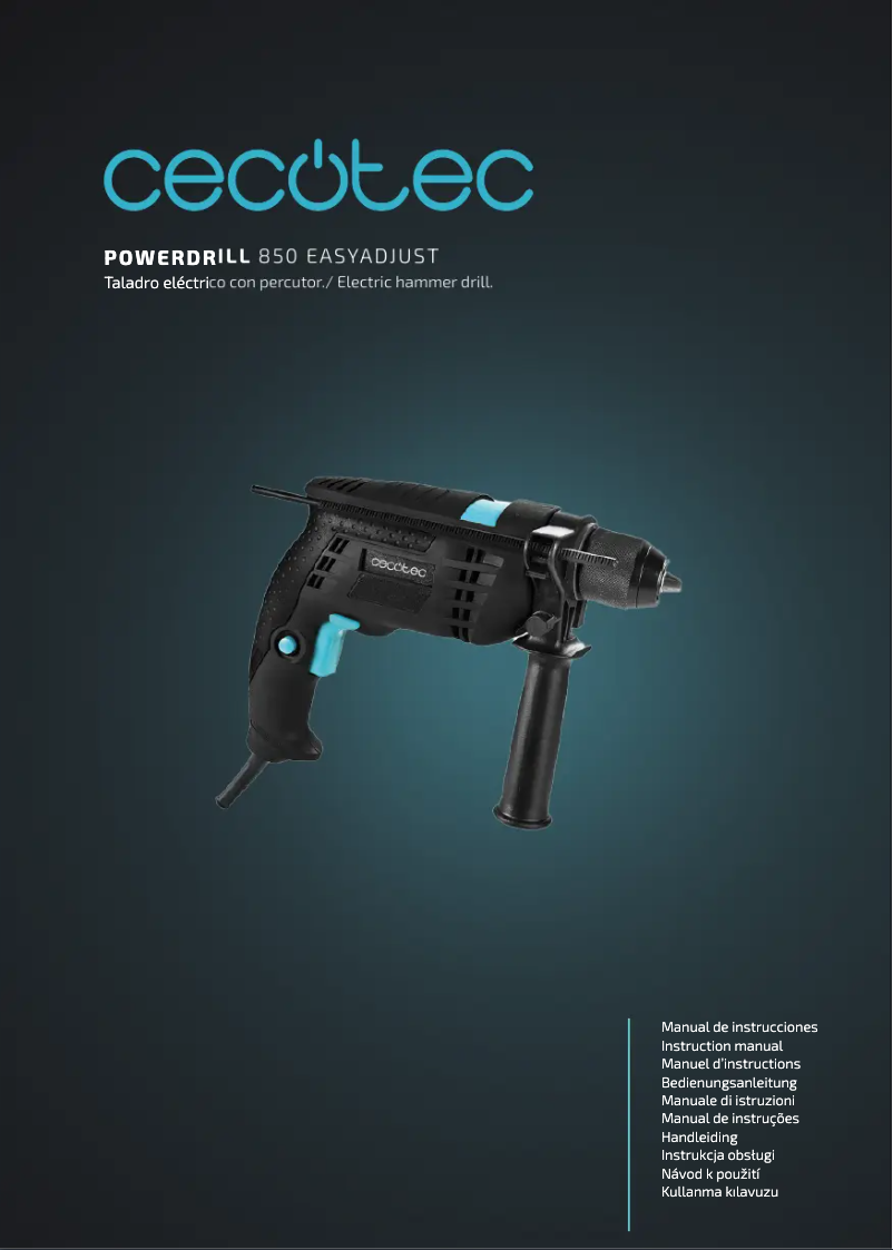 Page 1 of the manual User Manual Cecotec PowerDrill 850 EasyAdjust