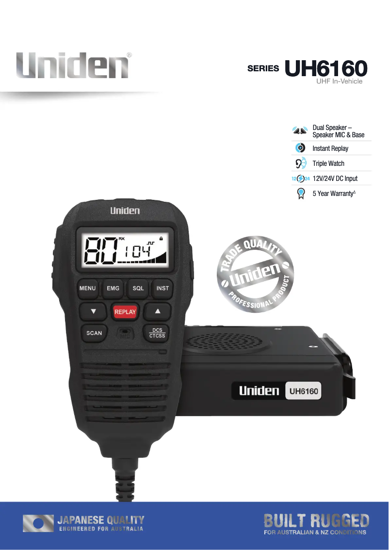 Page 1 of the manual Brochure Uniden UH6160