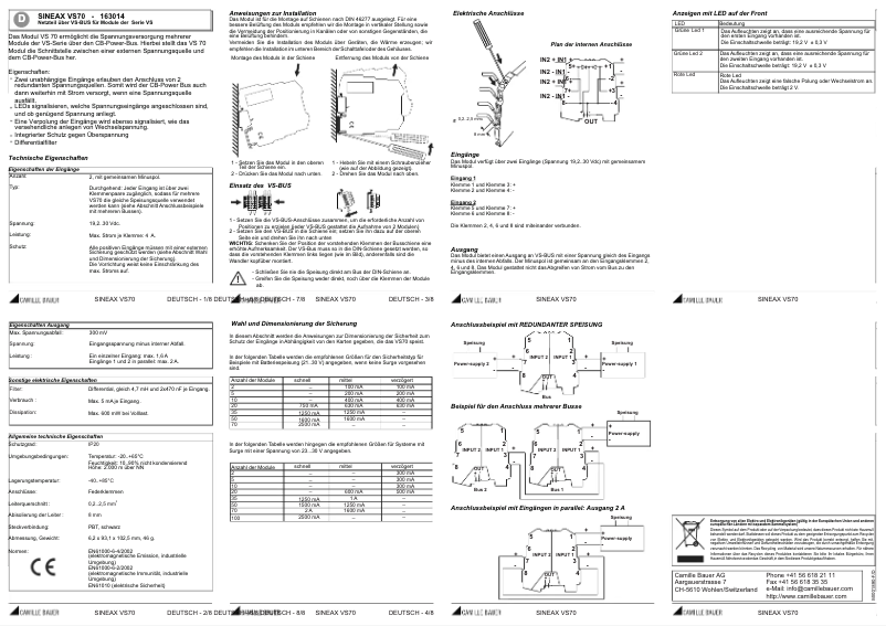 Page 1 of the manual User Manual Gossen Sineax VS70