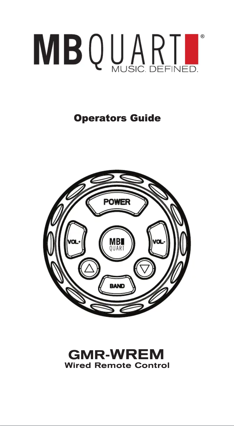 First page image of the manual for GMR-WREM