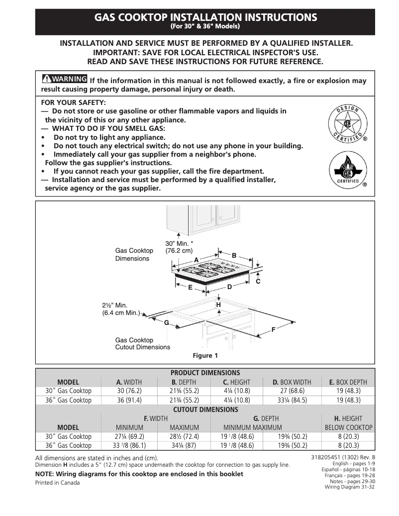 First page image of the manual for E30GC70FSS