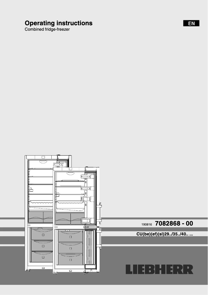 Page 1 of the manual User Manual Liebherr CUef 2915-20