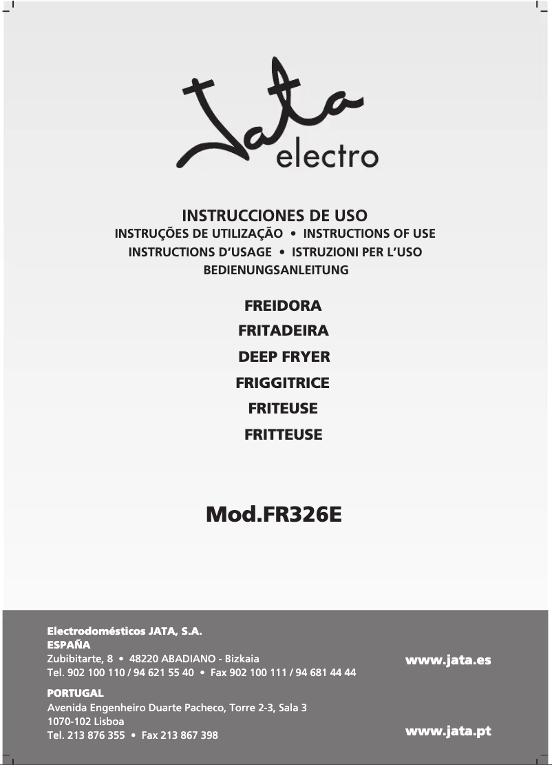 First page image of the manual for FR326E