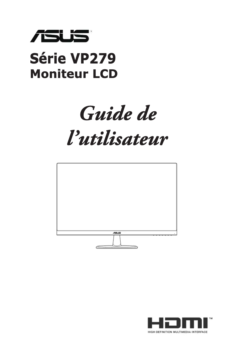 Page 1 of the manual User Manual Asus VP279N