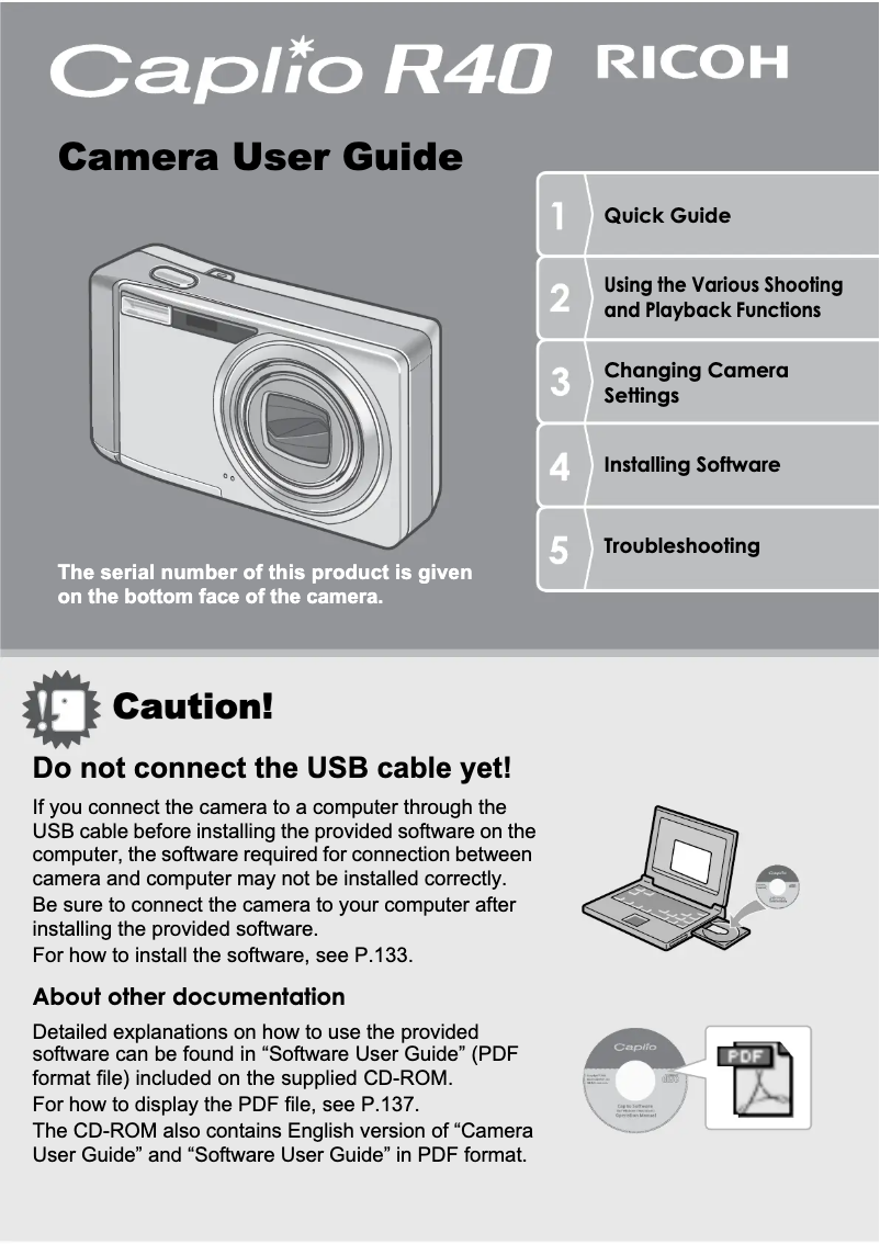 Page 1 of the manual User Manual Ricoh Caplio R40