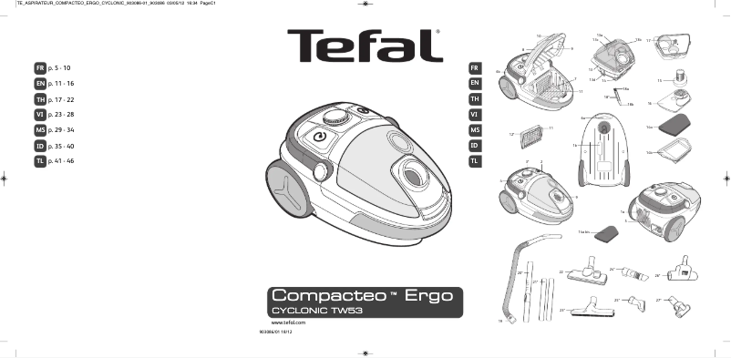 Page 1 of the manual User Manual Tefal Compacteo Ergo TW539688