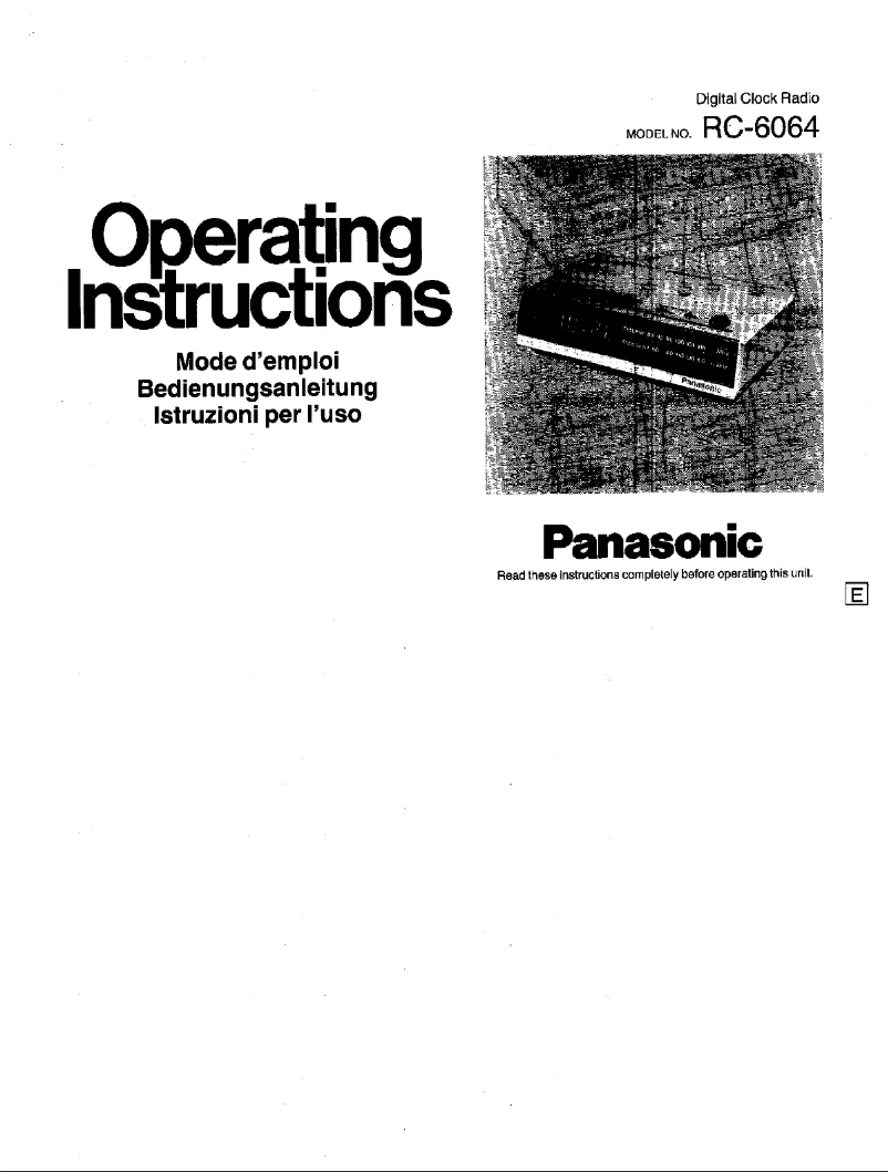 Page 1 of the manual User Manual Panasonic RC-6064