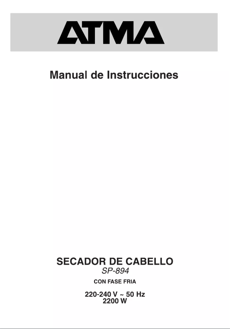 Page 1 of the manual User Manual Atma SP 894
