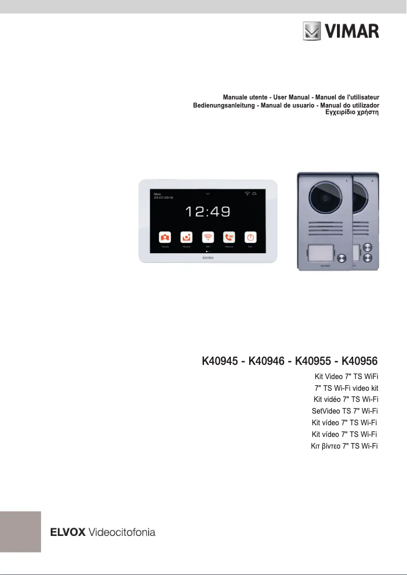 Page 1 of the manual User Manual Vimar ELVOX K40946