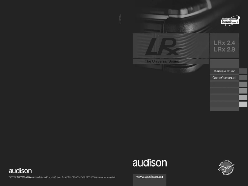 Page 1 of the manual User Manual Audison LRX 2.4