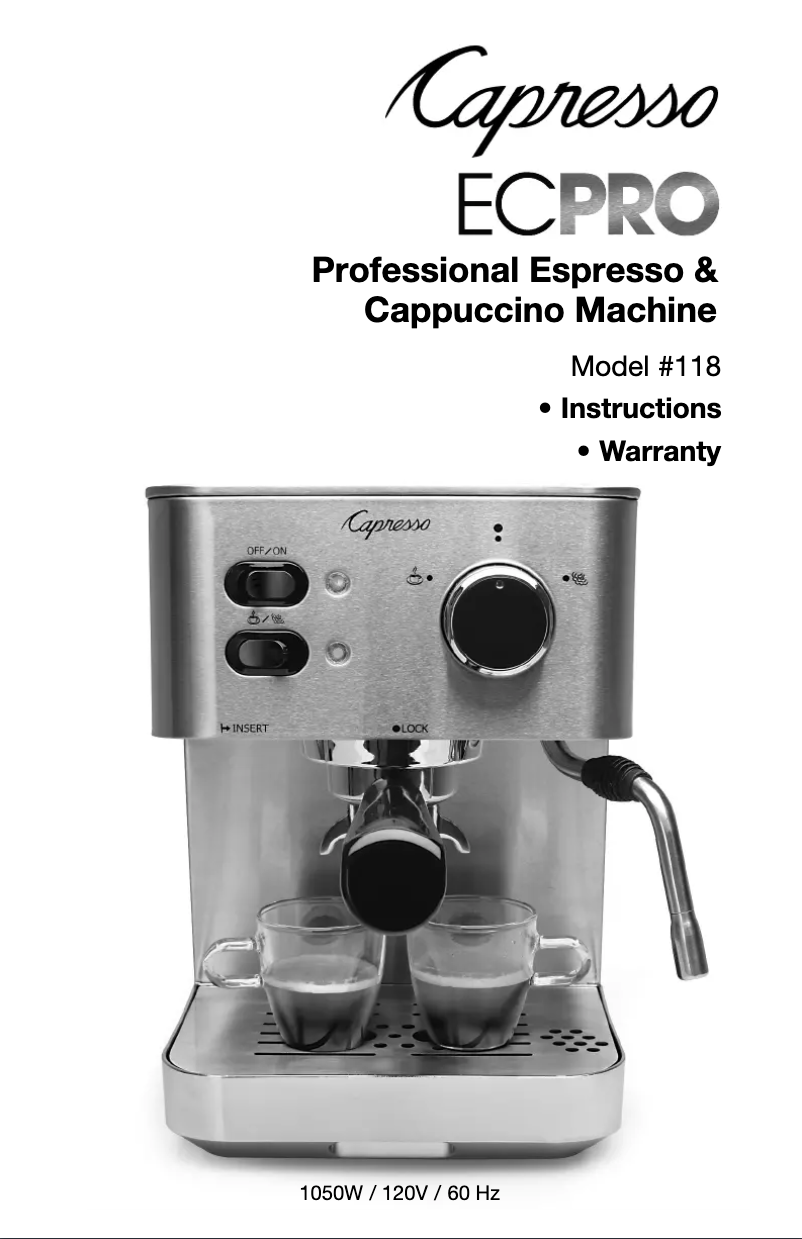 First page image of the manual for EC PRO 118.05