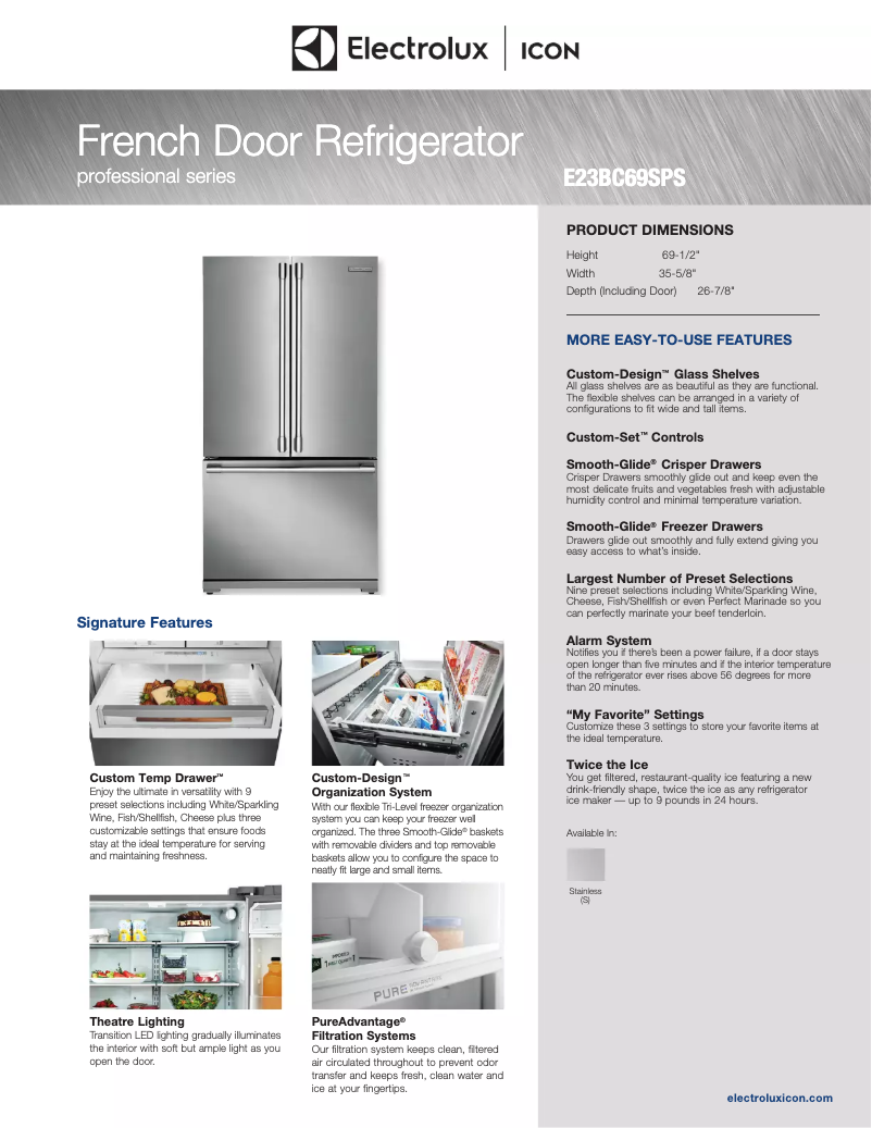 First page image of the manual for E23BC69SPS