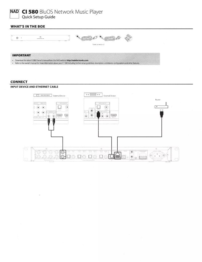 First page image of the manual for CI 580