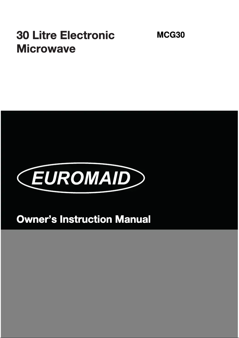 First page image of the manual for MCG30